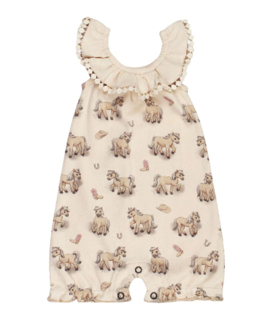 L'oved Baby Infant Girls' Blush Boots Bubble Romper