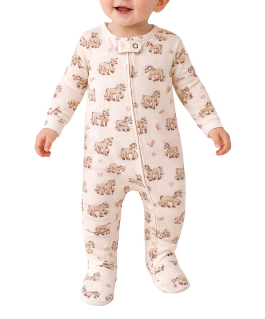 L'oved Baby Infant Girls' Blush Boots Footie Onesie