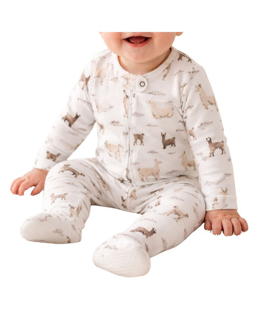 L'oved Baby Infant Llama Footie Onesie