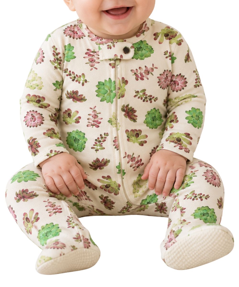 L'oved Baby Infant Girls' Succulent Footie Onesie