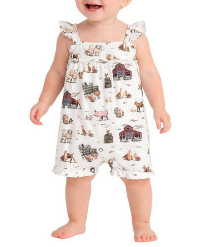 L'oved Baby Infant Girls' Farm Friends Bubble Romper