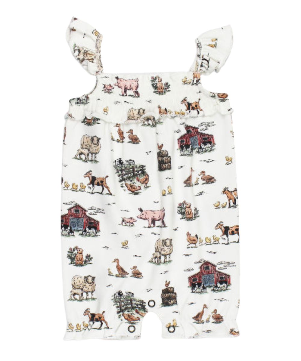 L'oved Baby Infant Girls' Farm Friends Bubble Romper