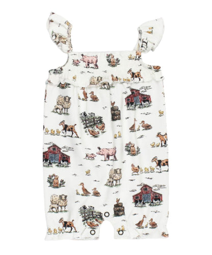 L'oved Baby Infant Girls' Farm Friends Bubble Romper