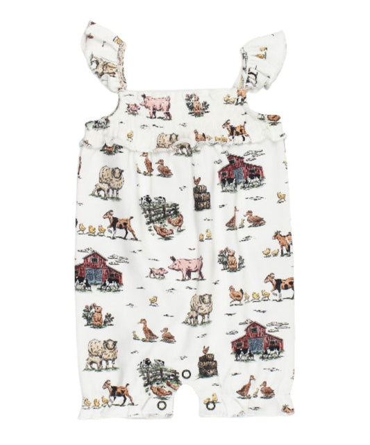 L'oved Baby Infant Girls' Farm Friends Bubble Romper