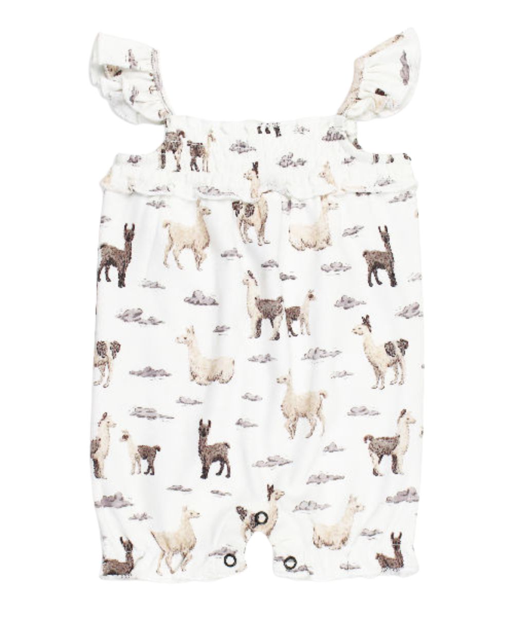 L'oved Baby Infant Girls' Llama Bubble Romper