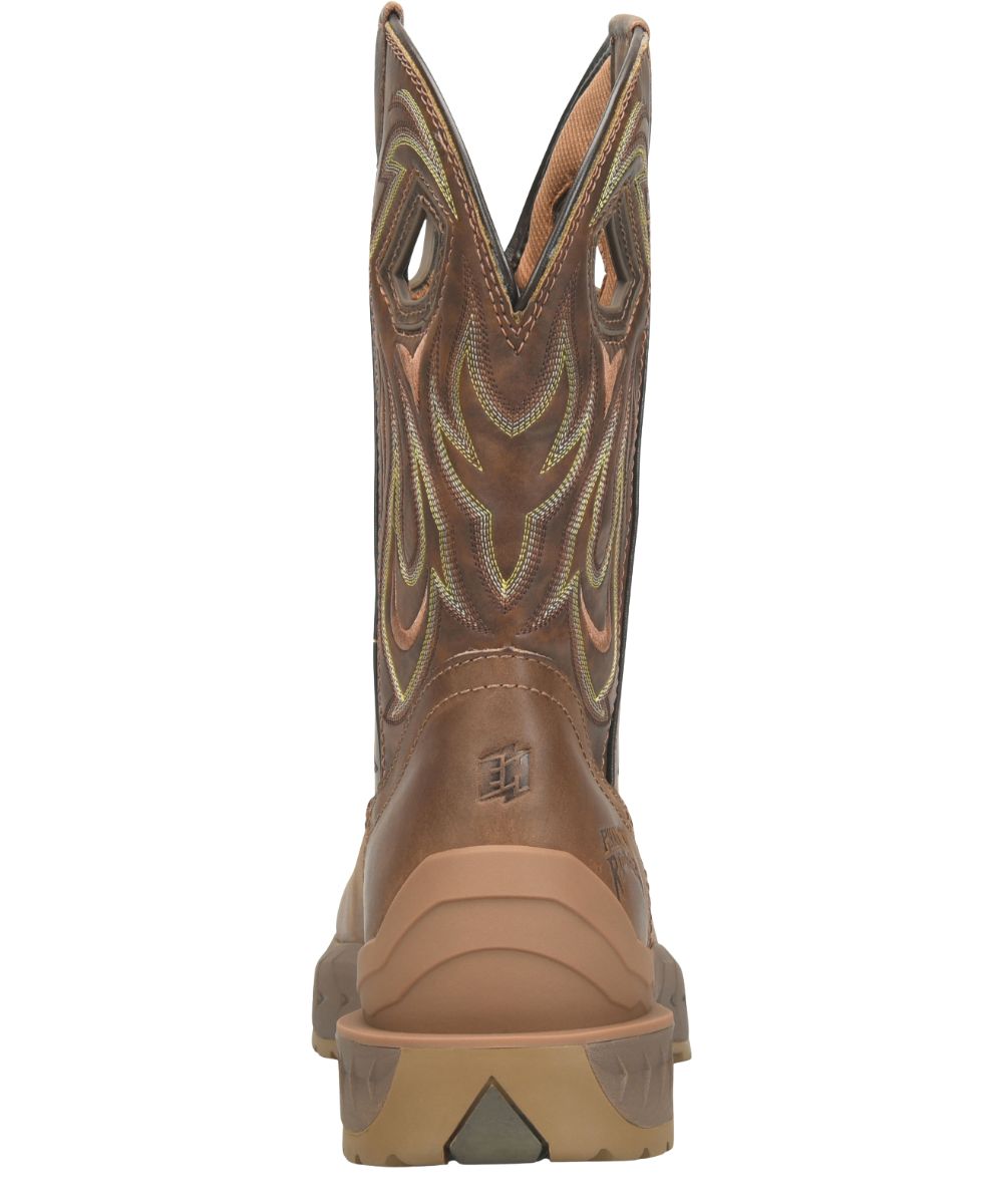 Heel view featuring the roper heel with contoured heel stabilizer