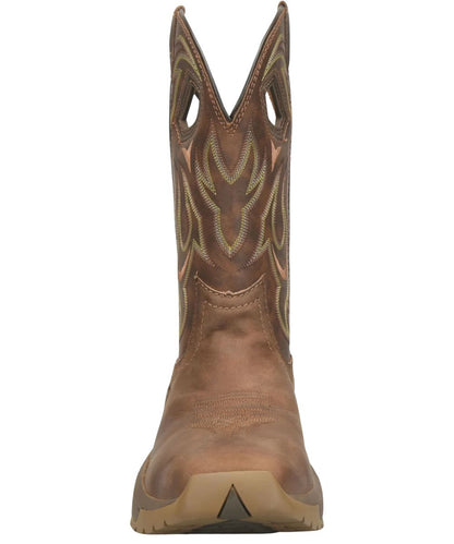 Front view of the men's Phantom Rider Sand Strike Work Boot featuring the wide square toe with composite safety toe protection