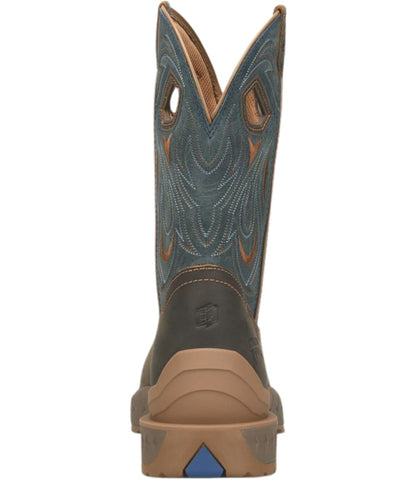 Heel view of the men's Double H roper boot featuring the contoured heel stabilizer