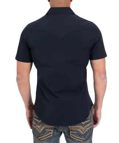 Platini Men's Black Performance Western Snap Shirt