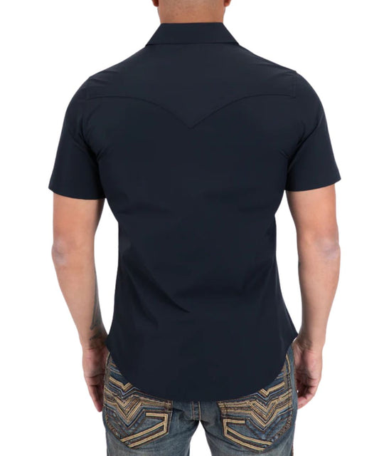 Platini Men's Black Performance Western Snap Shirt