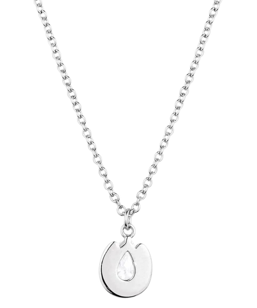 Back Side Of The Women's Silver Horseshoe Necklace
