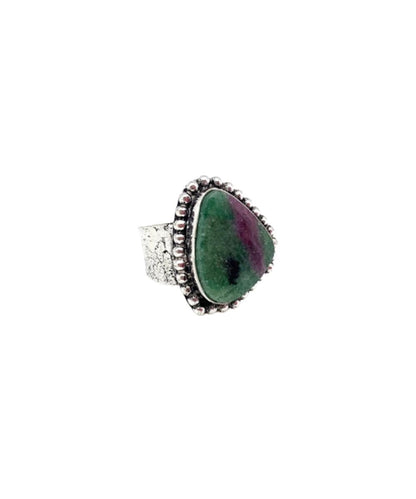 Anju Jewelry women's Kashi Semiprecious Large Stone Ring - Ruby Zoisite