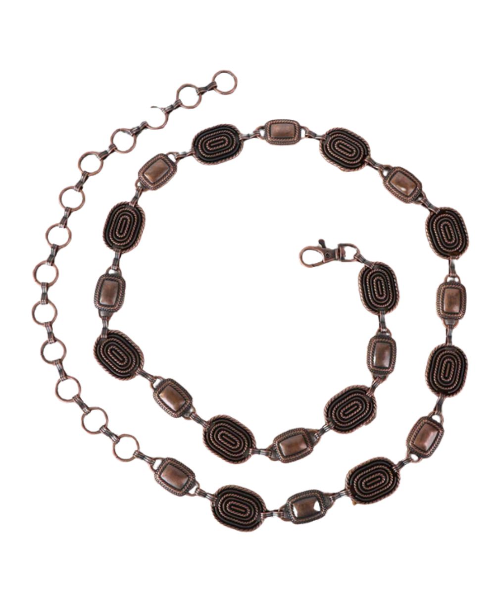 Montana West Women's Rustic Couture Bronze Concho Belt