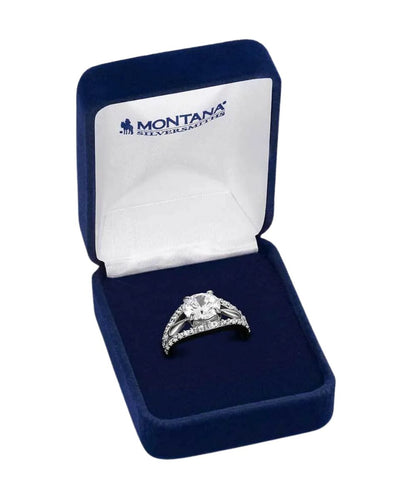 Boxed view of the women's starlight crystal ring