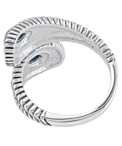 Back view of the women's silver wrap ring