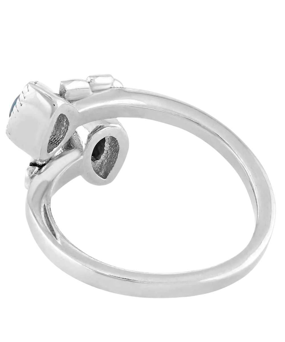 Back view of the women's silver wrap ring