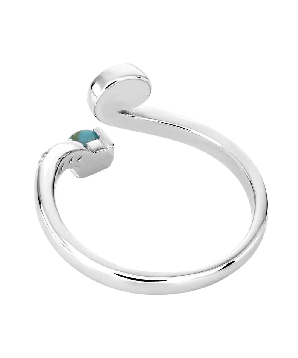 Back view of the women's silver tone wrap ring