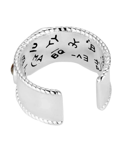 Open Ring, One Size Fits Most, With Black Painted Accents And A Rope Edge