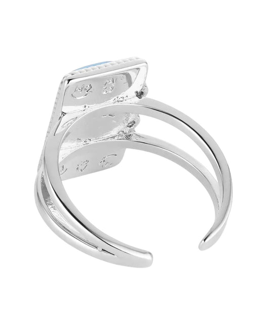 Back Side Of The Women's Silver Toned Ring