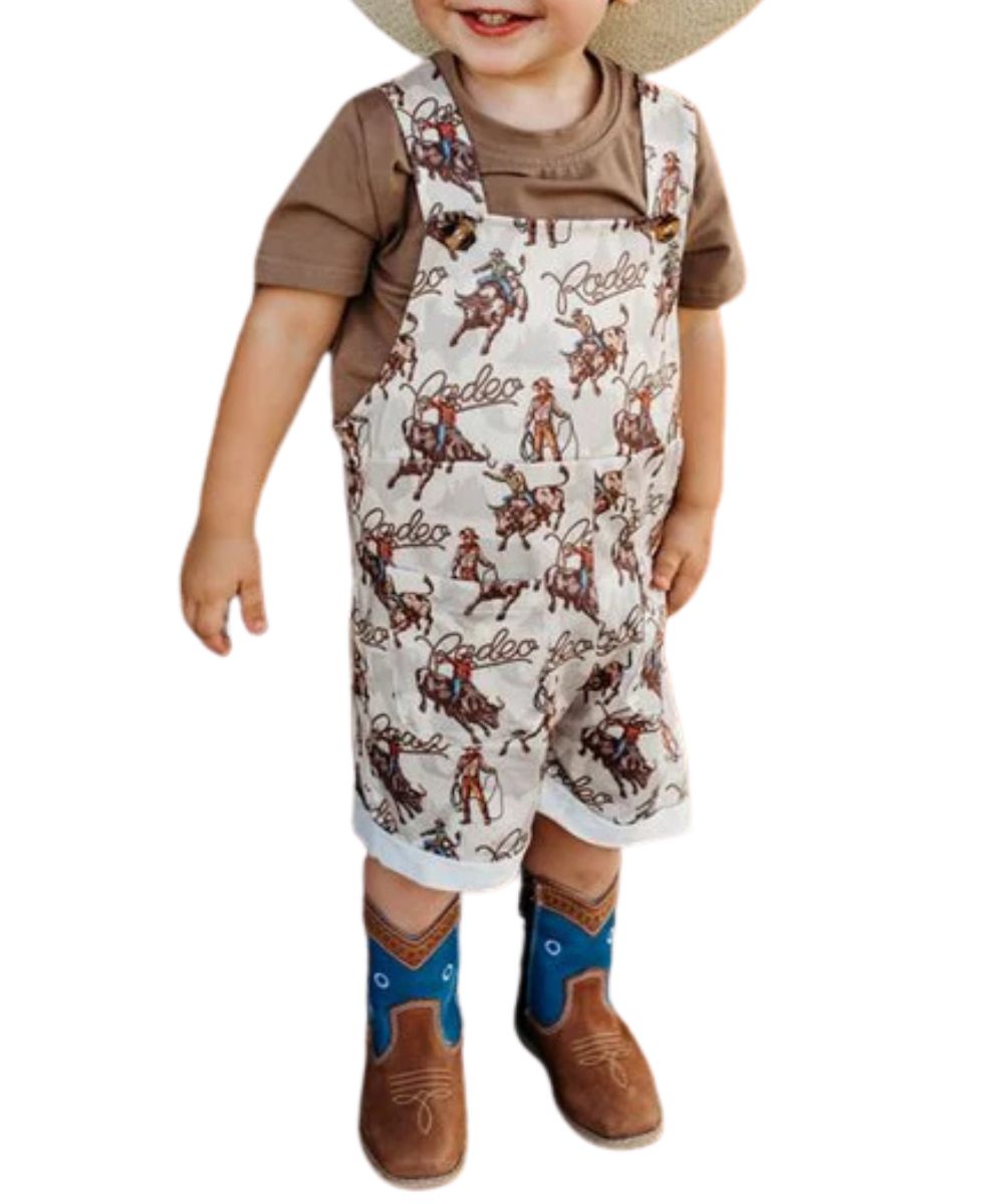Shea Baby Little Boys' Bull Rider Romper Overall Set