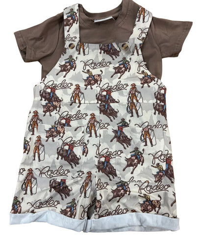 Shea Baby Little Boys' Bull Rider Romper Overall Set