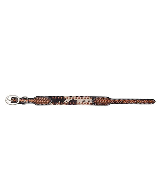 Rafter T Ranch Peppered Cowhide Dog Collar