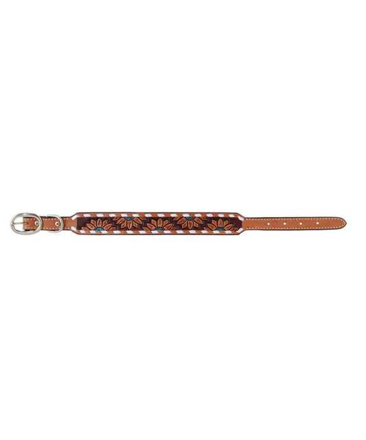 Rafter T Ranch Turquoise Sunflower Dog Collar