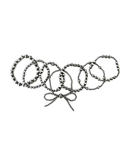 Snowing West Women's Western Layered Navajo Bead Ribbon Stretch Bracelet