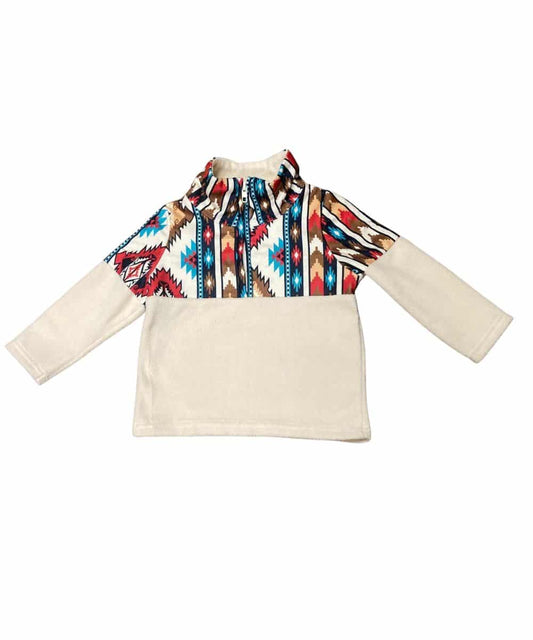 Shea Baby Toddler Girls' Aztec Half Zip Pullover