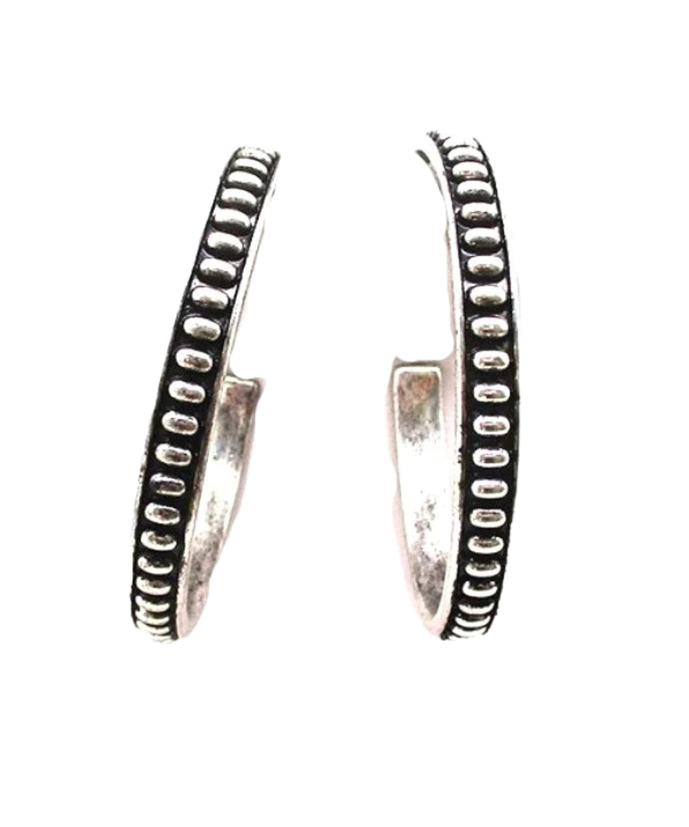 Snowing West Western Bubble Hoop Earrings on white background
