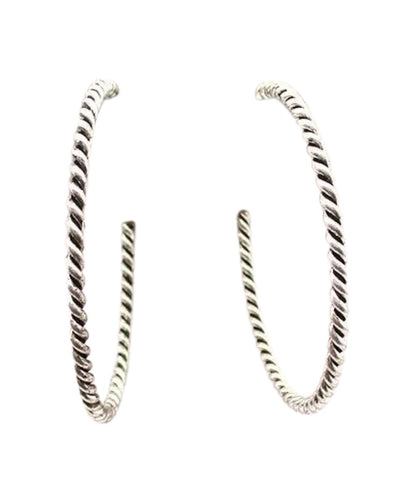 Women's western twisted medium hoop earrings