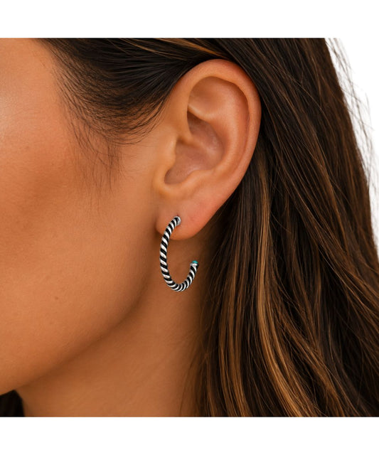 Women's bubble cord hoop earrings