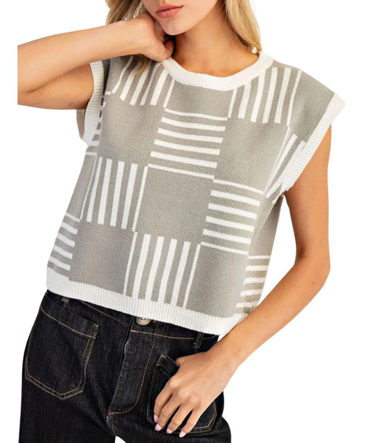 Eesome Women's Cropped Sweater Vest