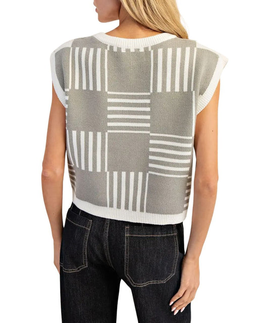 Eesome Women's Cropped Sweater Vest