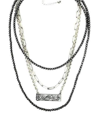 Women's layered navajo necklace
