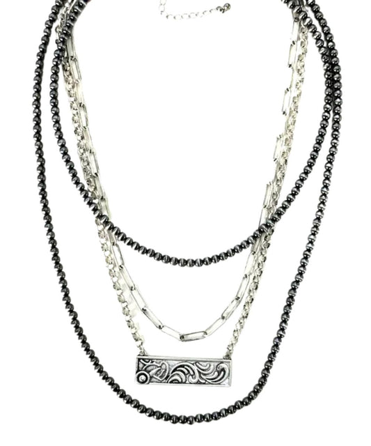 Women's layered navajo necklace