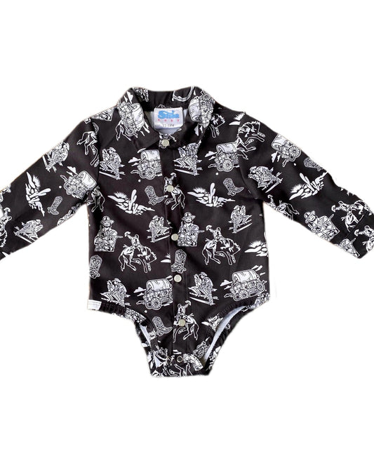 Shea Baby Infant/Toddler Wild West Print Snap Onesie