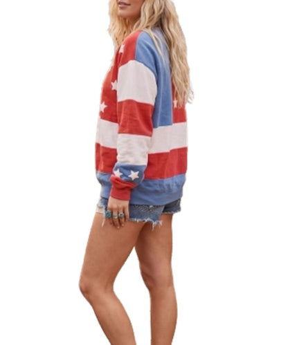 Women's Americana Crew Sweatshirt  With Dropped Shoulders 