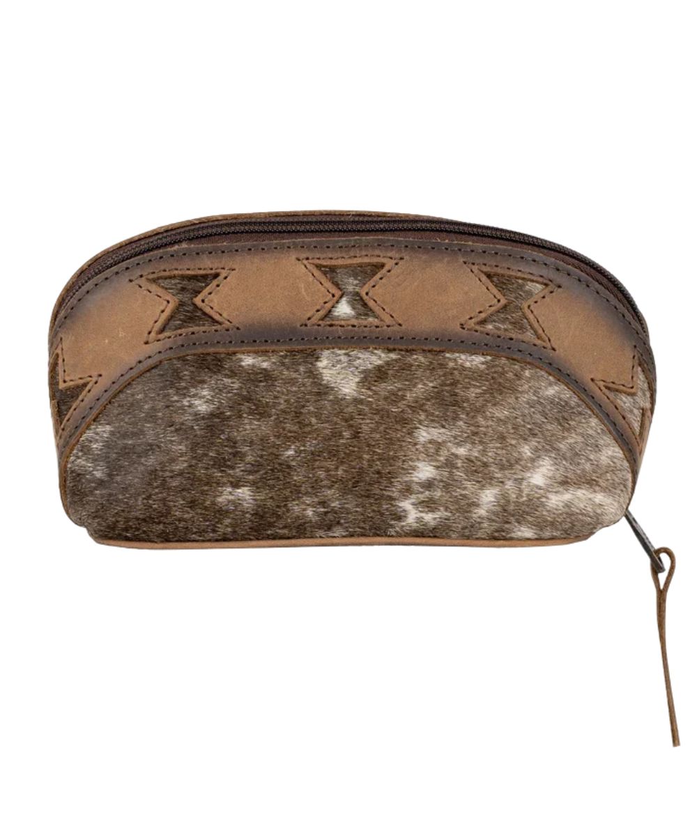 Back view of the women's cowhide makeup bag