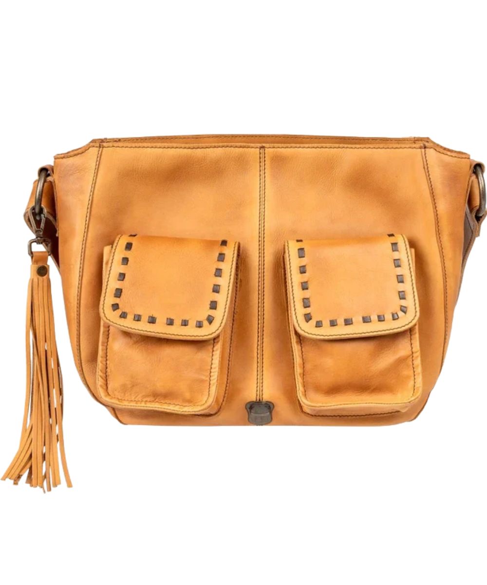Front view of the 2 exterior magnetic pockets under the flap