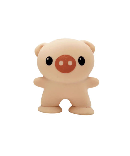 Mini Squishy Pig With Suction Cup Base Will Attach To Most Smooth Surfaces