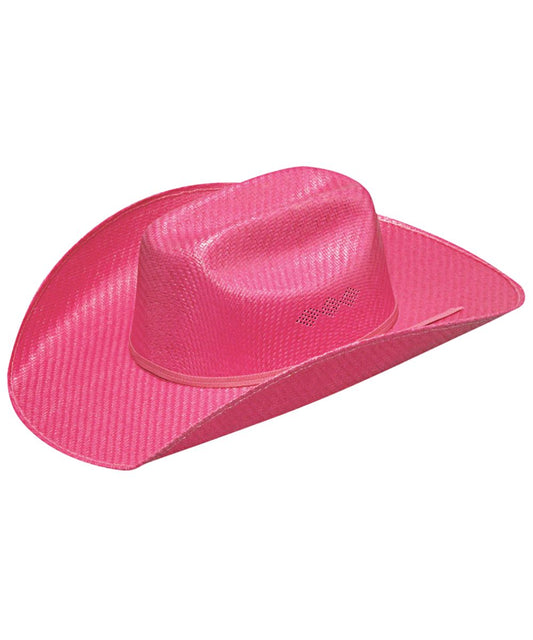 Hot Pink Girl's Western Straw Hat