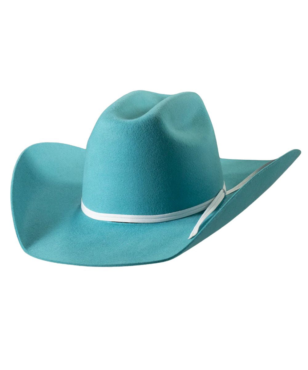 Girl's Western Wool Hat Featuring A 4" Brim And Cattleman Crown