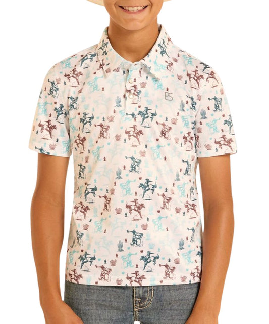 Panhandle Slim Boys' Western Polo Shirt