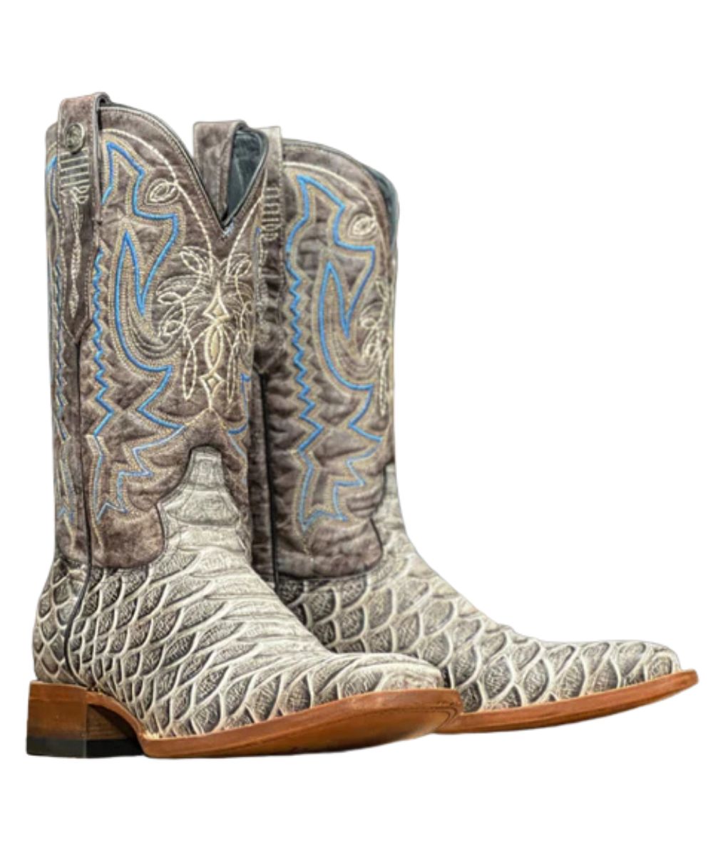 Tanner Mark Men's Natural & Blue Paxton Python Boot