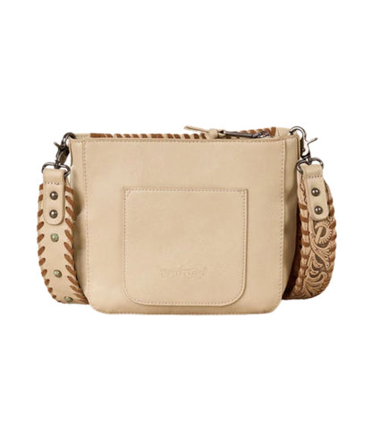 Tan Faux Leather Back With An Open Pocket