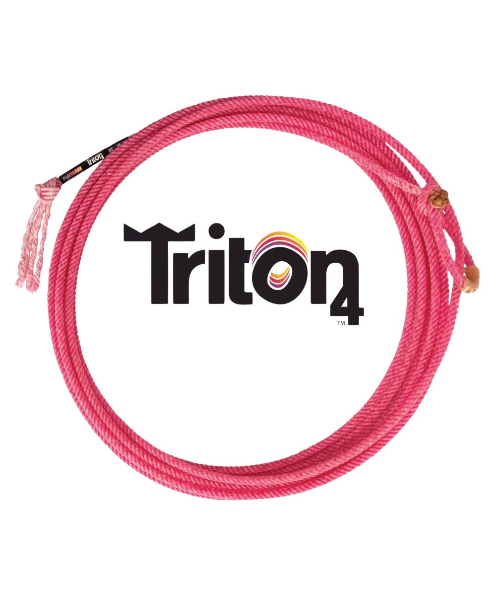 Rattler Rope Triton4 35' Heel Rope in pink for team roping