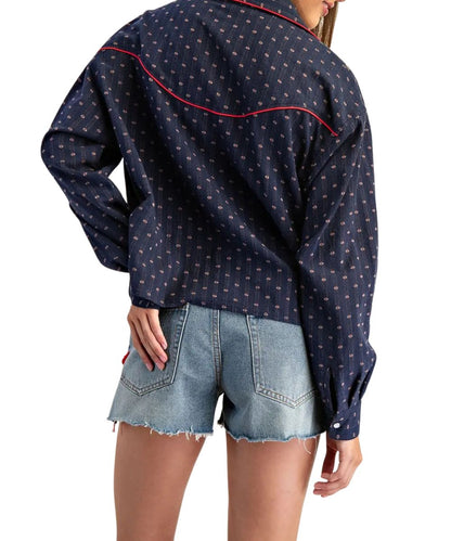 Eesome Women's Western Blouse - Navy