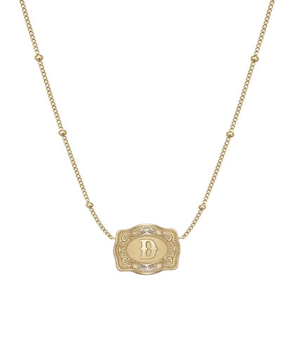 Women's Gold Ultra Mini Belt Buckle Featuring The "D" Initial In The Center 