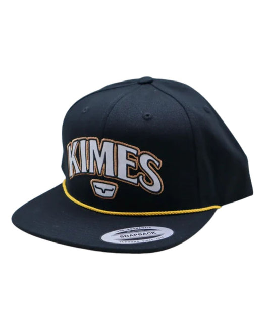 Black Kimes Ranch Logo Cap With Vintage-Inspired Braided Cord And Logo Embroidery